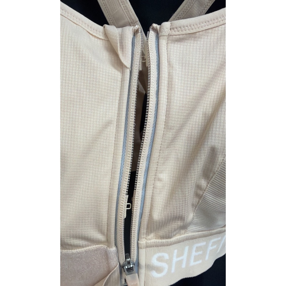 SHEFIT Cream Front Zip High Impact Ultimate Sports Bra Size 2 Luxe - Picture 7 of 9